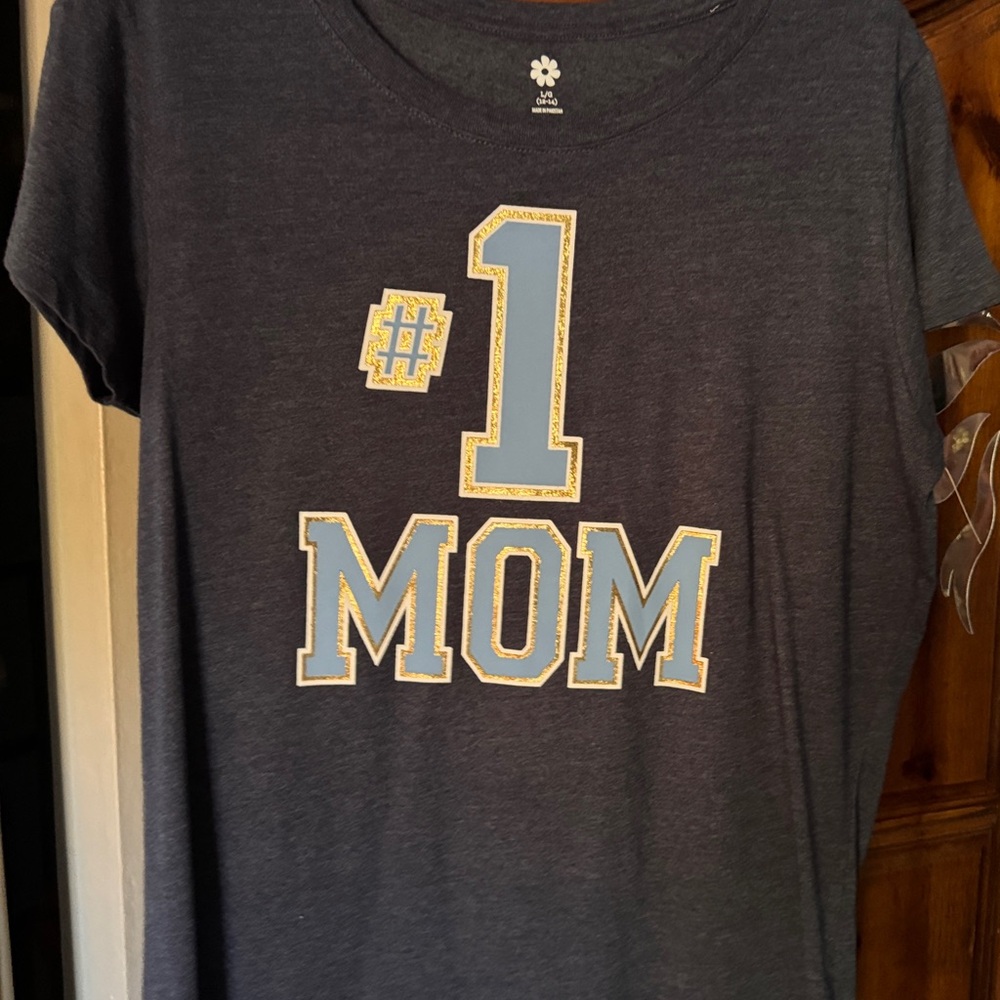 Kids Navy Blue #1 Mom T-Shirt